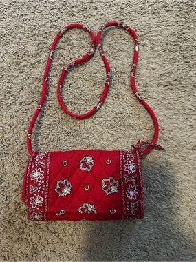 Vera Bradley Red Quilted Bandana Crossbody Bag